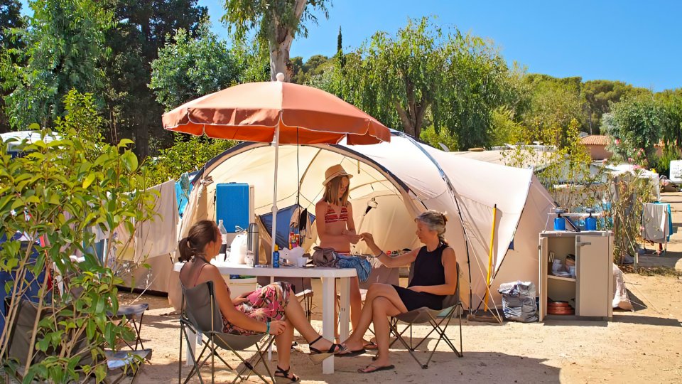 Camping pitch at La Baie 4star campsite in CavalairesurMer, in